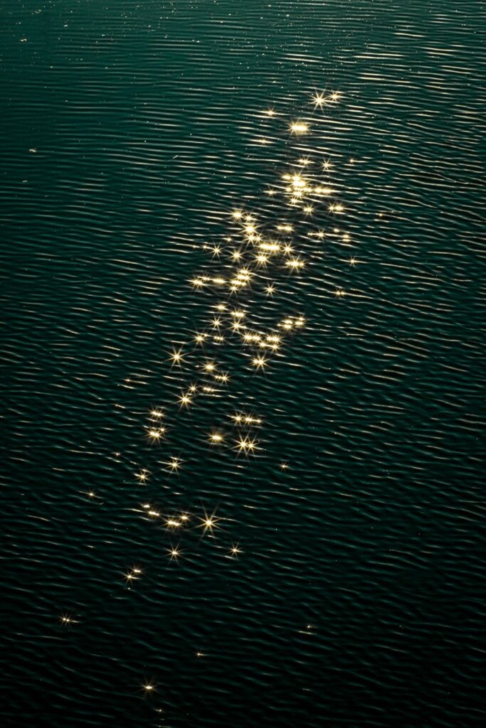Sunlight glistening on water