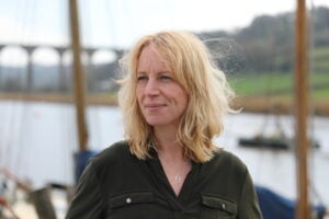 Olivia Dunn - Brand messaging and positioning strategist and copywriter. Calstock viaduct and the river Tamar are in the background